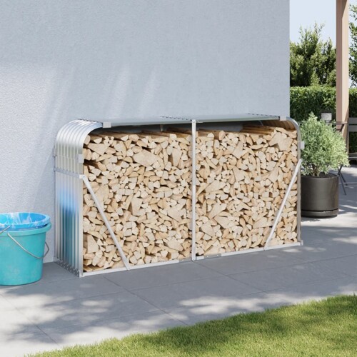 vidaXL Držač za cjepanice srebrni 180x45x100 cm od pocinčanog čelika