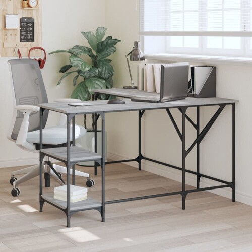 vidaXL Radni stol boja hrasta sonome 139x139x75 cm konstruirano drvo