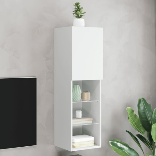 vidaXL TV ormarići s LED svjetlima 2 kom bijeli 30,5x30x102 cm
