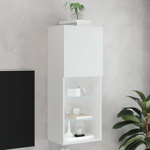 vidaXL TV ormarić s LED svjetlima bijeli 40,5x30x102 cm
