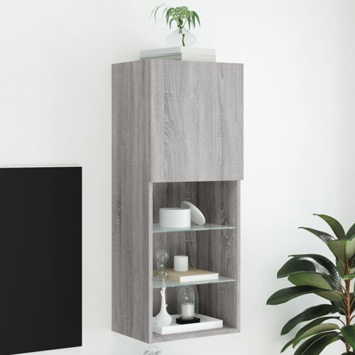 vidaXL TV ormarić s LED svjetlima boja hrasta 40,5x30x102 cm