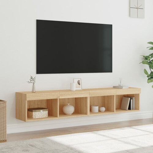 vidaXL TV ormarići s LED svjetlima 2 kom boja hrasta 80x30x30 cm