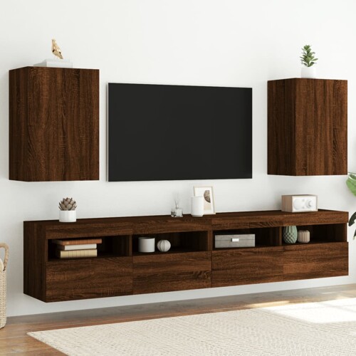 vidaXL Zidni TV ormarići 2 kom boja hrasta 40,5x30x60 cm drveni