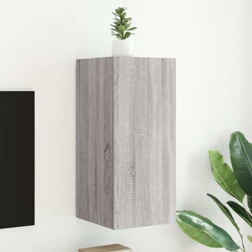 vidaXL Zidni TV ormarić s LED svjetlima boja hrasta 30,5 x 35 x 70 cm