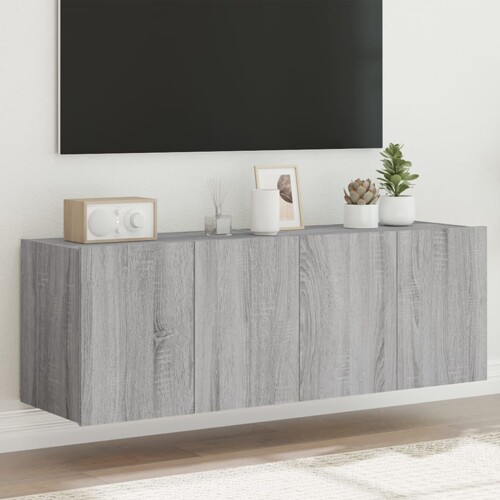 vidaXL Zidni TV ormarići LED 2 kom siva boja hrasta 60x35x41 cm