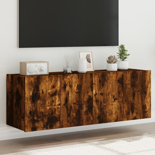 vidaXL Zidni TV ormarići LED 2 kom boja hrasta 60x35x41 cm
