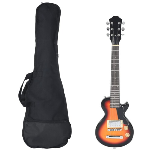vidaXL Električna gitara za djecu s torbom smeđe-crna 3/4 30 \\"