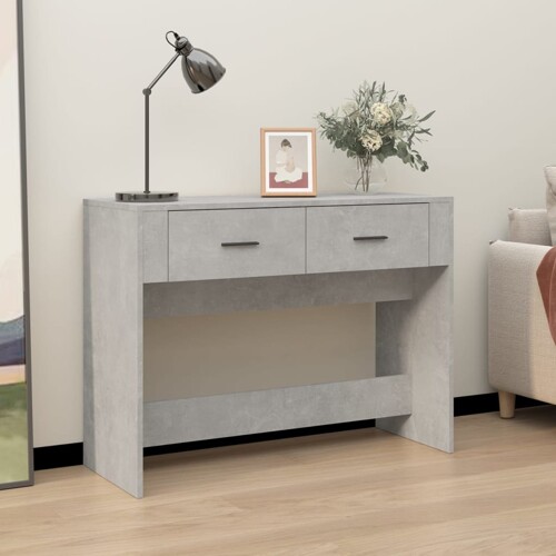 vidaXL Konzolni stol boja betona 100 x 39 x 75 cm konstruirano drvo