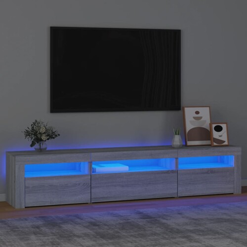 vidaXL TV ormarić s LED svjetlima boja hrasta sonome 195x35x40 cm