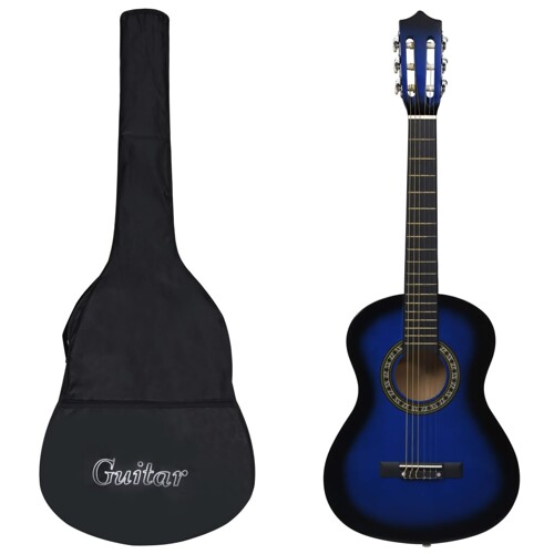 vidaXL Klasična gitara za početnike i djecu s torbom plava 1/2 34 \\"