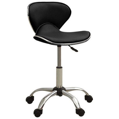 vidaXL 323674 Salon Spa Stool Black Faux Leather