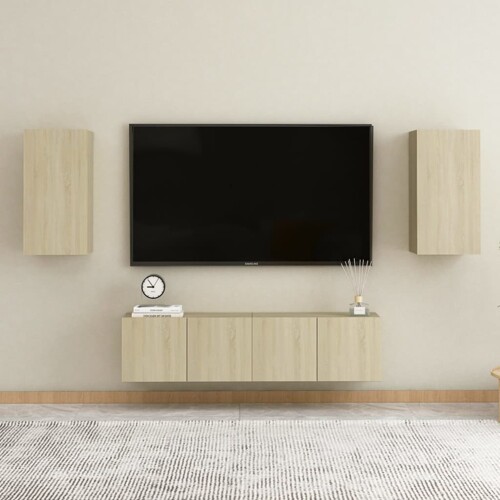 vidaXL 4-dijelni set TV ormarića boja hrasta sonome konstruirano drvo