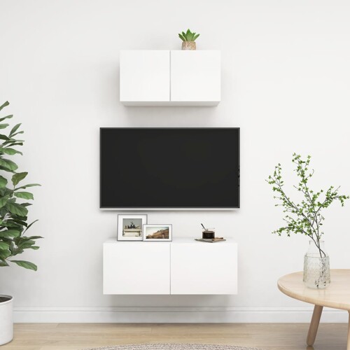 vidaXL 2-dijelni set TV ormarića bijeli od konstruiranog drva