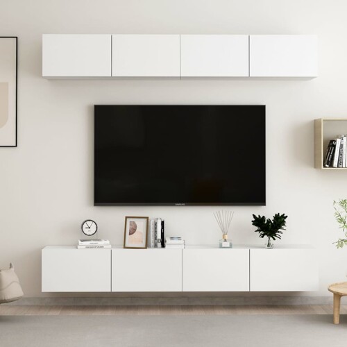 vidaXL TV ormarići 4 kom bijeli 100 x 30 x 30 cm od konstruiranog drva