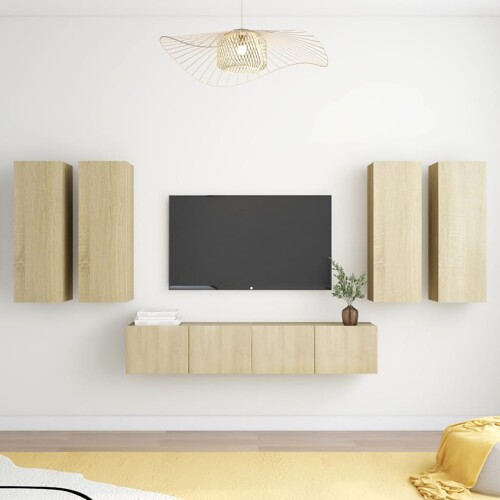 vidaXL 6-dijelni set TV ormarića boja hrasta sonome konstruirano drvo