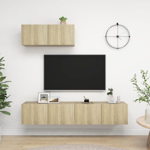 vidaXL TV ormarići 3 kom boja hrasta sonome konstruirano drvo