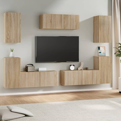 vidaXL 7-dijelni set TV ormarića boja hrasta sonome konstruirano drvo