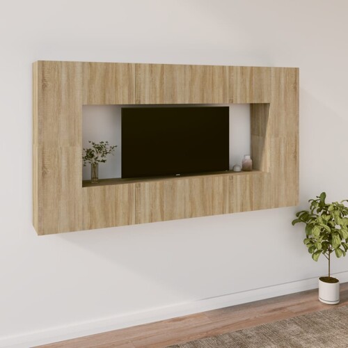 vidaXL 8-dijelni set TV ormarića boja hrasta sonome konstruirano drvo