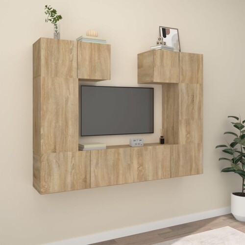 vidaXL 6-dijelni set TV ormarića boja hrasta sonome konstruirano drvo