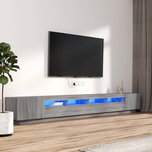 vidaXL 3-dijelni set TV ormarića LED boja hrasta od konstruiranog drva