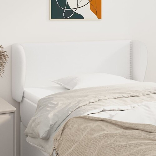 vidaXL Uzglavlje s ušima bijelo 93x23x78/88 cm od umjetne kože