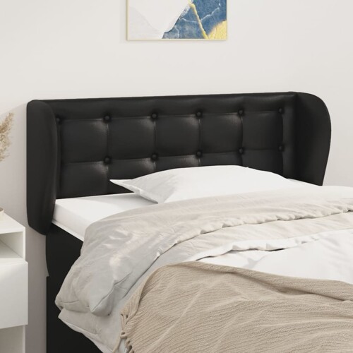 vidaXL Uzglavlje s ušima crno 103x23x78/88 cm od umjetne kože