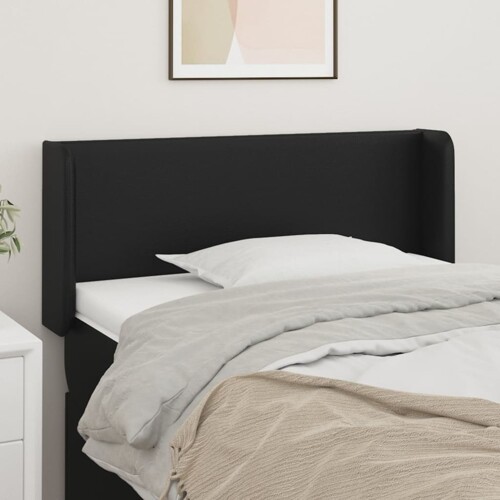 vidaXL Uzglavlje s ušima crno 103x16x78/88 cm od umjetne kože