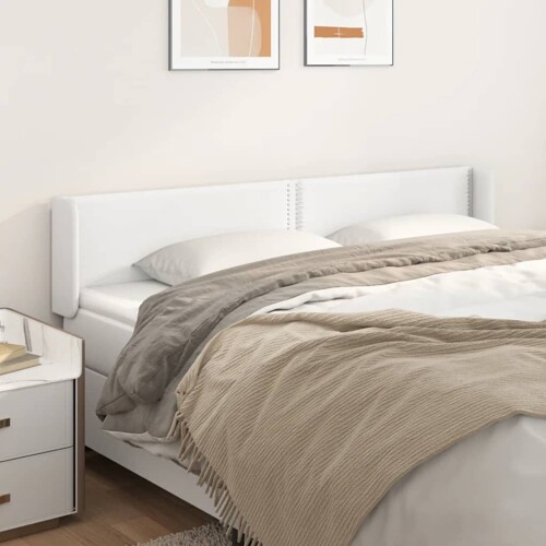vidaXL Uzglavlje s ušima bijelo 183x16x78/88 cm od umjetne kože