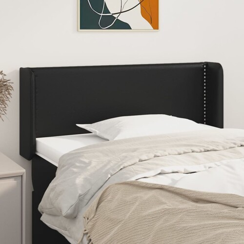 vidaXL Uzglavlje s ušima crno 103x16x78/88 cm od umjetne kože