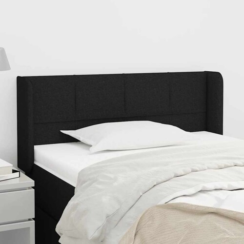 vidaXL Uzglavlje s ušima crno 83x16x78/88 cm od tkanine