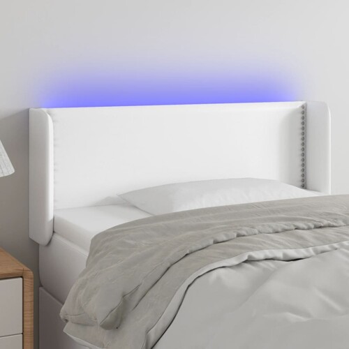vidaXL LED uzglavlje bijelo 103x16x78/88 cm od umjetne kože