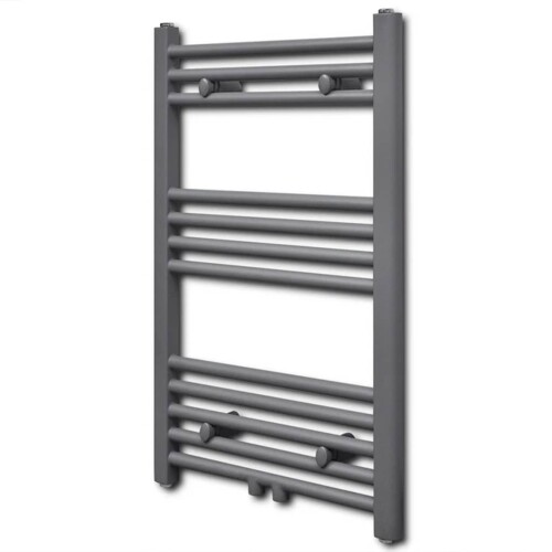 vidaXL Sivi kupaonski radijator za centralno grijanje ravni 500 x 764 mm