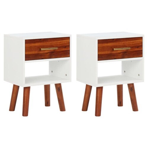 vidaXL Noćni ormarići 2 kom od masivnog drva bagrema 40 x 30 x 57 cm