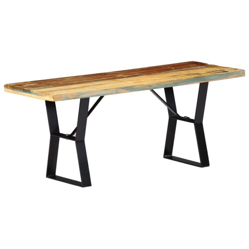 vidaXL Klupa od masivnog obnovljenog drva 110 cm