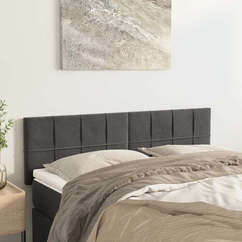 vidaXL Uzglavlja 2 kom tamnosiva 72 x 5 x 78/88 cm baršunasta