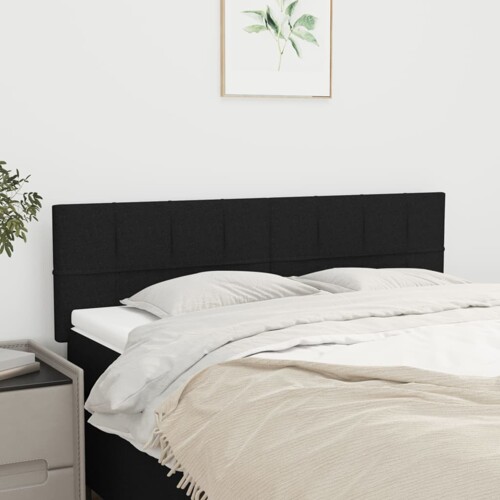 vidaXL Uzglavlja 2 kom crna 72 x 5 x 78/88 cm od tkanine