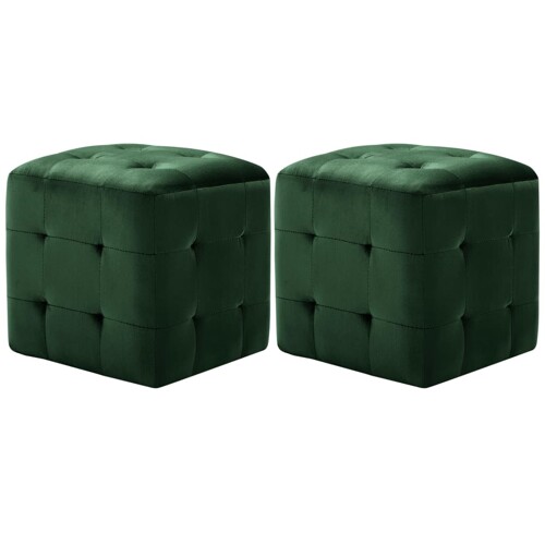 vidaXL Noćni ormarići 2 kom zeleni 30x30x30 cm od baršunaste tkanine