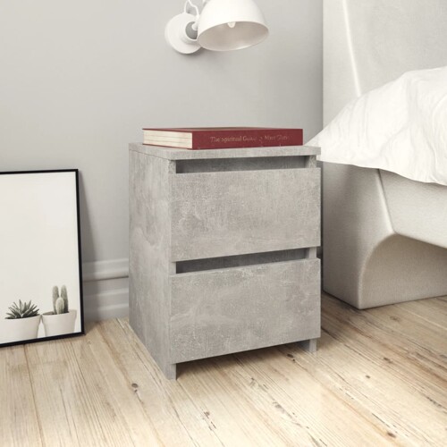 vidaXL Noćni ormarići 2 kom boja betona 30x30x40 cm konstruirano drvo