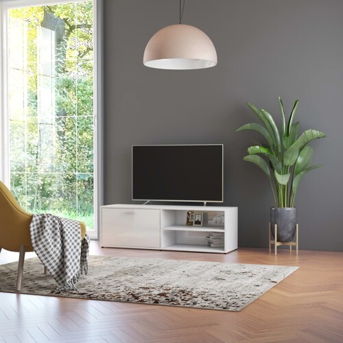 vidaXL TV ormarić visoki sjaj bijeli 120x34x37 cm konstruirano drvo