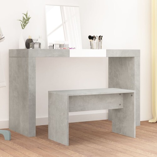 vidaXL Toaletni stolac siva boja betona 70x35x45 cm konstruirano drvo