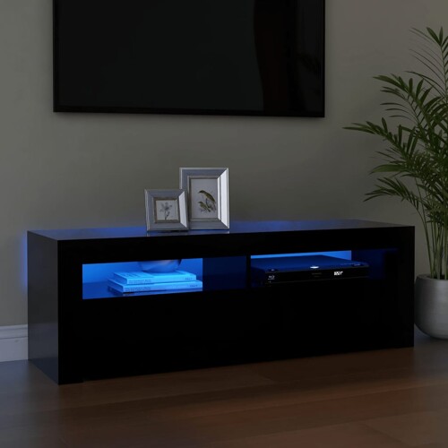 vidaXL TV ormarić s LED svjetlima crni 120 x 35 x 40 cm