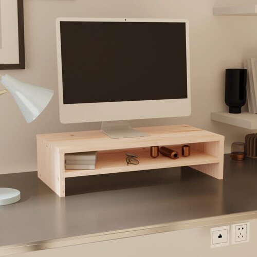 vidaXL Stalak za monitor 50 x 24 x 13 cm od masivne borovine