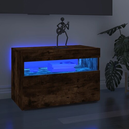 vidaXL TV ormarić s LED svjetlima boja dimljenog hrasta 60x35x40 cm