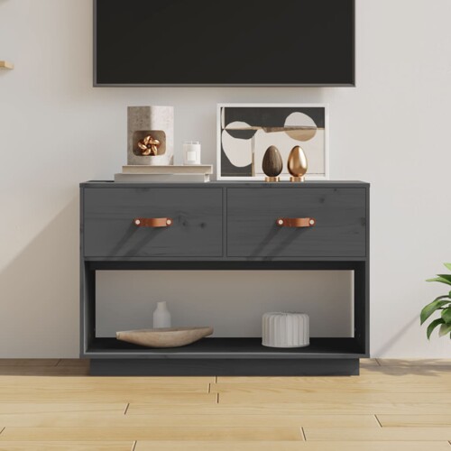 vidaXL TV ormarić sivi 90x40x60 cm od masivne borovine
