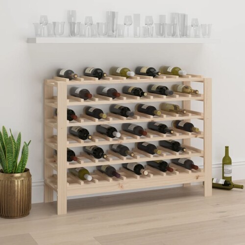 vidaXL Stalak za vino 109,5 x 30 x 82 cm od masivne borovine