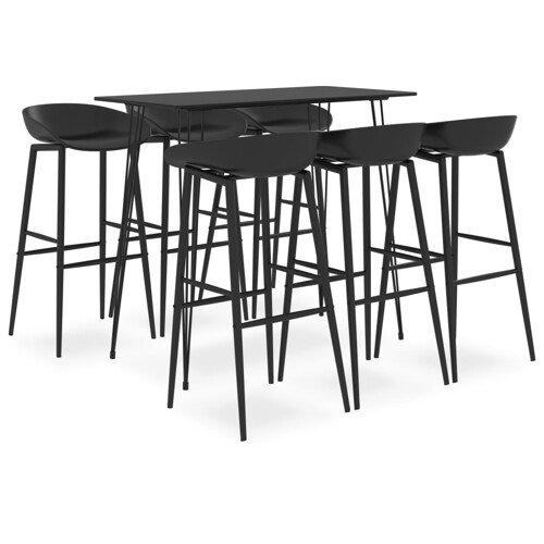 vidaXL 7-dijelni barski set crni