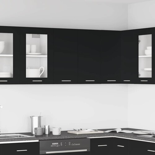 vidaXL Viseći ormarić “Lyon” crni 60x31x60 cm od konstruiranog drva