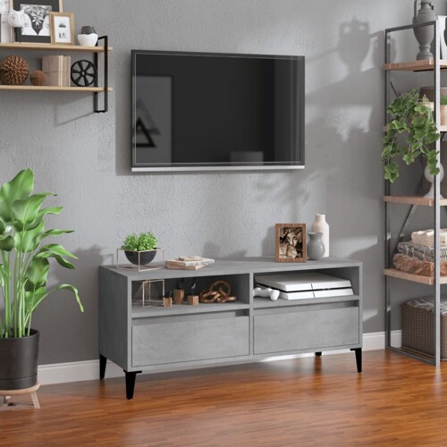 vidaXL TV ormarić boja betona 100x34,5x44,5 cm od konstruiranog drva