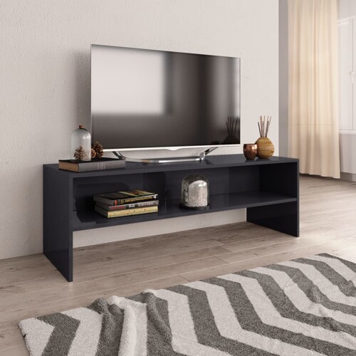 vidaXL TV ormarić visoki sjaj sivi 120 x 40 x 40 cm konstruirano drvo