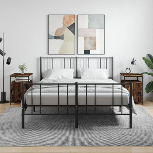 vidaXL Noćni ormarići 2 kom dimljeni hrast 40x42x60 cm drveni